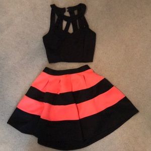 2 piece crystal doll homecoming dress